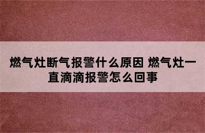 燃气灶断气报警什么原因 燃气灶一直滴滴报警怎么回事